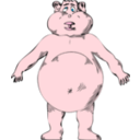 download Goofy Naked Fat Guy clipart image with 315 hue color