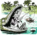 download Fishing In The Gators Mouth clipart image with 315 hue color