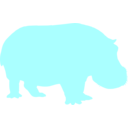 download Hippo Silhouette clipart image with 180 hue color