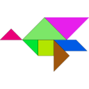 download Tangram clipart image with 270 hue color