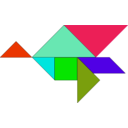 download Tangram clipart image with 315 hue color