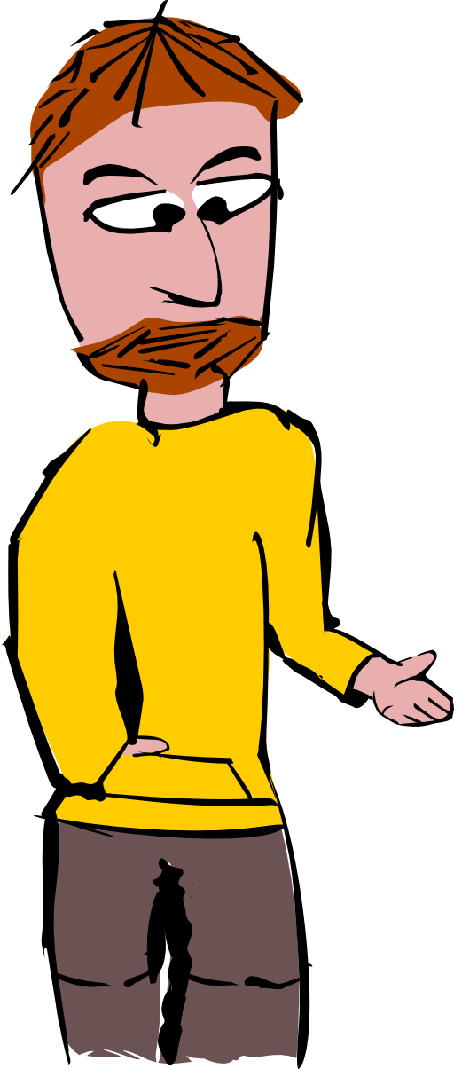 Man With Braun Hair And Braun Trousers