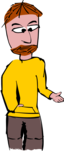 Man With Braun Hair And Braun Trousers