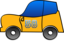 2d Yellow Fun Car