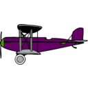 download Blue Biplane With Red Wings clipart image with 90 hue color