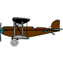 download Blue Biplane With Red Wings clipart image with 180 hue color