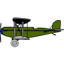 download Blue Biplane With Red Wings clipart image with 225 hue color