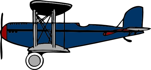 Blue Biplane With Red Wings