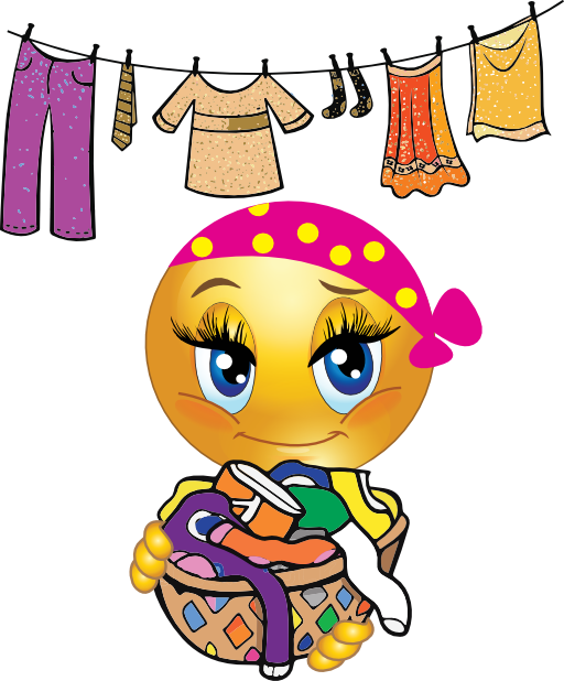 Washing Girl Smiley Emoticons