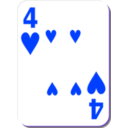 download White Deck 4 Of Hearts clipart image with 225 hue color