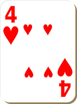 White Deck 4 Of Hearts