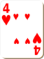 White Deck 4 Of Hearts