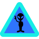download Warning For Aliens clipart image with 180 hue color