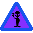 download Warning For Aliens clipart image with 225 hue color