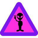 download Warning For Aliens clipart image with 270 hue color