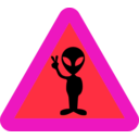 download Warning For Aliens clipart image with 315 hue color