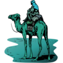 download Camel With Rider clipart image with 135 hue color