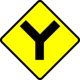 Caution Y Road