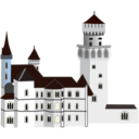 download Neuschwanstein Castle clipart image with 180 hue color