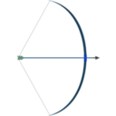 download Bow With Arrow clipart image with 180 hue color