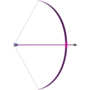 download Bow With Arrow clipart image with 270 hue color