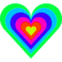 download 6 Color Heart clipart image with 135 hue color