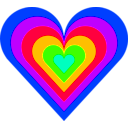 download 6 Color Heart clipart image with 225 hue color
