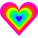 download 6 Color Heart clipart image with 315 hue color