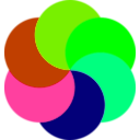download Rainbow Partial Moons clipart image with 90 hue color