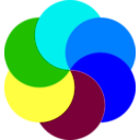 download Rainbow Partial Moons clipart image with 180 hue color