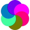 download Rainbow Partial Moons clipart image with 270 hue color