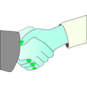 download Handshake With Black Outline White Man And Woman clipart image with 135 hue color