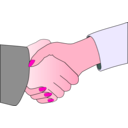 download Handshake With Black Outline White Man And Woman clipart image with 315 hue color