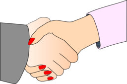 Handshake With Black Outline White Man And Woman