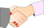 Handshake With Black Outline White Man And Woman