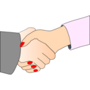 Handshake With Black Outline White Man And Woman
