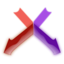 download X Arrows clipart image with 180 hue color
