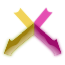 download X Arrows clipart image with 225 hue color