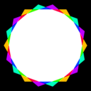 download Octadecagon Rgb Mix clipart image with 45 hue color