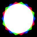 download Octadecagon Rgb Mix clipart image with 225 hue color