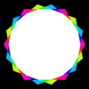 download Octadecagon Rgb Mix clipart image with 315 hue color