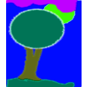 download Tree And Clouds clipart image with 45 hue color