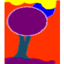 download Tree And Clouds clipart image with 180 hue color