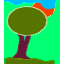 download Tree And Clouds clipart image with 315 hue color