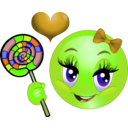 download Lollipop Girl Smiley Emoticon clipart image with 45 hue color