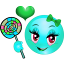 download Lollipop Girl Smiley Emoticon clipart image with 135 hue color