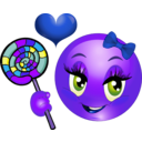 download Lollipop Girl Smiley Emoticon clipart image with 225 hue color