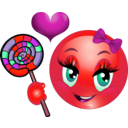 download Lollipop Girl Smiley Emoticon clipart image with 315 hue color