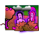 download Adam Eve Sad clipart image with 270 hue color