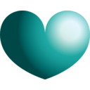 download Heart clipart image with 180 hue color